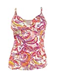 Lauren Ralph Lauren Women's Fiesta Paisley Tankini Top Swimsuit (6, Pink)