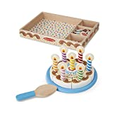 Melissa & Doug Birthday Party Cake - Wooden Play Food With Mix-n-Match Toppings and 7 Candles