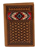 Ariat Men's Southwestern Inlay Trifold Wallet Tan One Size