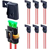 Inline Fuse Holder, 6 Pack Waterproof 12AWG Gauge Wiring Harness ATC/ATO 30 AMP Blade Fuse Holder for Vehicle, Marine, Heavy Duty Bus Power System