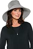 Coolibar UPF 50+ Women's Brittany Beach Hat - Sun Protective (One Size- Black/White Ticking)