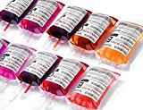 Blood Bags for Drinks, WYNK 10 IV Bags for Halloween Party Decoration, Reusable Drink Pouch for Live Blood of Theme Parties, Masquerade,Vampire,Zombie,Nurse Graduation Party Props