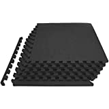 ProsourceFit Extra Thick Puzzle Exercise Mat , EVA Foam Interlocking Tiles for Protective, Cushioned Workout Flooring for Home and Gym Equipment, Black