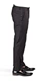 Slim Fit Tuxedo Pants Flat Front No Pleats Black Side Satin Line AZAR (30 Waist 32 Length, Black Pants)