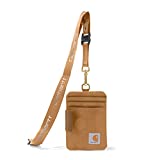 Carhartt unisex adult Nylon Duck Id Holder and Lanyard, Water-repellent Canvas Id Holder With Reflective Lanyard Wallet, Nylon Duck (Carhartt Brown), One Size US