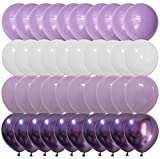 Latex Balloons White Lavender Purple Gradient Purple color Balloons for Baby Shower Birthday Girl Wedding Anniversary Party Decorations (Voilet + Light Purple)
