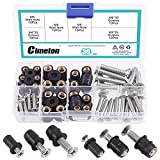 Cimeton 30 Pairs M4 M5 M6 Neoprene Well Nuts with Stainless Steel Pozi Screw Brass Copper Bolts Well Nut Kit for Kayak, Motorcycle, Boats (M4 x 20mm M5 x 25mm M6 x 30mm)