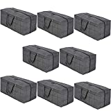 VENO 8 Pack Heavy Duty Extra Large Moving Bags w/ Backpack Straps, Totes for Space Saving, Dorm College Storage, Clothing, Packing Supplies, Alternative to Moving Box (Windowpane - Set of 8)