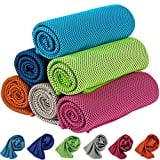 Cooling Towel 6 Packs ,KEAFOLS 40x12 Chill Ice Sports Towel Neck Headband Bandana Scarf for Instant Relief Stay Cool with Cold Microfiber Cloth for Yoga ,Golf ,Gym Fitness, Summer Outdoor Work