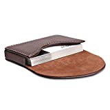 Ocadux Leather Business Card Holder Case for Men or Women Pocket Business Card Wallet Name Card Case Holder with Magnetic Shut, Holds 25 Business Cards, Coffee