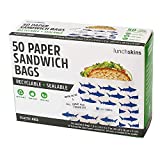 Lunchskins Recyclable & Sealable Food Storage Sandwich Bags Shark, 50 count