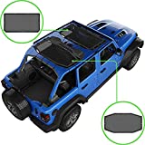 Alien Sunshade Jeep Wrangler JLU (2018 - Current)  Front & Rear Mesh Sun Shade for Jeep JL Unlimited - Blocks UV, Wind, Noise - Bikini JLkini Top Cover for Sport, Sport S, Sahara, Rubicon (Black)