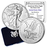 2022 1 oz American Silver Eagle Brilliant Uncirculated (BU - in Capsule) with United States Mint Box and a Certificate of Authenticity $1 Mint State