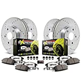 Power Stop K6932-26 Front and Rear Z26 Carbon Fiber Brake Pads with Drilled & Slotted Brake Rotors Kit