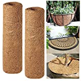 NBHH 2 Rolls Coconut Planter Liners, 16"x40" Flowerpot Basket Coco Fiber Sheet Coir Mat Liner for Hanging Basket Pad, Garden Plants & Wall Planter Home Ecological Plant Decor