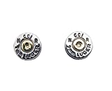 9MM Aluminum Bullet Casing Earrings Black Enameled Letters with Titanium Posts, Hypoallergenic, Nickel Free, Bullet Earring Studs