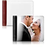 2 Pieces Sublimation Wallet Blank for Men Graduation Gifts Leather Blank Wallet Heat Transfer Bank Card Holder DIY Bifold Wallet with 2 ID Windows 8 Card Slots (Double Side)