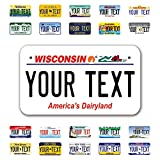 InkMyPlate Personalized Wisconsin Mini License Plate | Choose from 50 States | Moto 7x4 | Custom License Plate for Kids Power Wheels | Golf Cart, Motorcycle, Wagons, Moped ATV | Aluminum Made USA