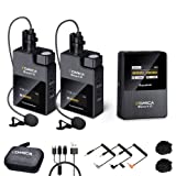 Wireless Microphone System, Comica BoomX-D2 2.4G Professional Wireless Lavalier Lapel Microphone for Canon Nikon Sony DSLR Cameras, Camcorders, Lav Mic for iPhone iPad Android Smartphone, etc.