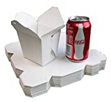 50 Pack 16oz Chinese White take Out Paper Box,Noodle Take Out Food Collapsible Container