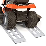 TOOCAPRO 3ft Dual Runner Shed Ramps 1500lbs,ATV Ramps, Short Aluminum Ramp for Riding Lawnmower, Snow Blower, ATV, 750 Pound Per Axle Capacity, 36" x 8", A Pair