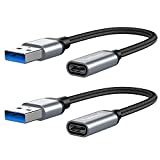 [5inch] USB C 3.1 to USB Adapter (2 Pack) - Yootech 5Gbps Type C Female to USB Male Adapter, USBC Power Charger Cable Connector for iPhone 13 12 11 Mini Pro Max,Samsung Galaxy S21, i-Watch Series 7