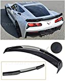 Extreme Online Store Replacement for 2014-2019 Chevrolet Corvette C7 | Z06 Z07 Stage 3 Style Rear Trunk Lid Wing with Light Tinted WickerBill Spoiler (ABS Plastic - Painted Carbon Flash Metallic)