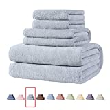 Xinrjojo 4 Piece Microfiber Bath Towels Set Quick Dry Bath Towel Travel Sports Fitness Yoga Towel Sets for College:1 Bath Towel 1 Hand Towel 2 Washcloths-Gray