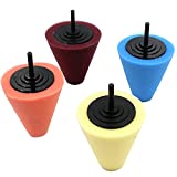 Bitray 4 PCS Conical Sponge Buffing & Polishing Cone for Automotive Car Wheel Hub Care, Metal Polish Buffing Foam Pad Sponge Polishing Wheel Tool