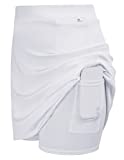 Plus Size White Tennis Skirts Tummy Control Built in Shorts 18" Golf Athletic Skorts 22W