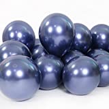 Metallic Navy Blue Balloons for Party 50 pcs 12 inch Thick Latex Chrome balloons for Birthday Family Party Wedding Party Baby Shower Decoration Supplies