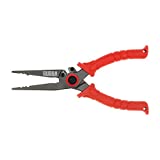BUBBA 8.5" Stainless Steel Pliers with Non-Slip Handle, Spring Loaded with Crimping Tools and Anvil Cutters Lanyard Hole and Sheath