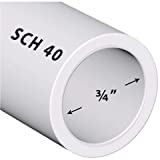 PVC Pipe Sch40 3/4 Inch (0.75) White Custom Length - 5FT