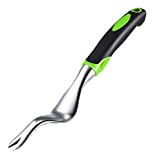 OLAMTAI Hand Weeder Tool with Ergonomic Handle, Stainless Manual Garden Weeding Tools, Gardening Weed Puller Bend-Proof for Plant, Garden Lawn, Farmland Transplant, Flower and Vegetable Care - Green