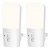 LOHAS Dimmable Night Light, Plug in LED Night Light Dusk to Dawn Light, Daylight 5000k from 5-80 LM Brightness Adjustable Bright Mini Wall Night Light for Kids Room Stairway, Christmas Gift, 2 Pack