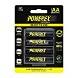 Powerex Precharged Rechargeable AA NiMH Batteries (1.2V, 2600mAh) - 4-Pack (MHRAAP4)