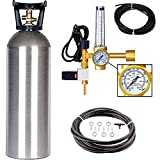 Grow Crew Hydroponic CO2 Enrichment Kit | Includes 20 lb Aluminum CO2 Tank, Carbon Accelerator C02 Regulator, and Active Air Rain System to Shower Your Plants with CO2