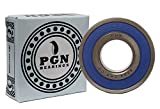 PGN (2 Pack) 6204-2RS Bearing - Lubricated Chrome Steel Sealed Ball Bearing - 20x47x14mm Bearings with Rubber Seal & High RPM Support