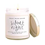 Sweet Water Decor Silent Night Candle | Woodsy, Pine and Birch, Winter Scented Soy Candles for Home | 9oz Clear Jar, 40 Hour Burn Time, Made in the USA