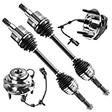 Detroit Axle - 4WD Front CV Axle Shafts + Wheel Hub & Bearings Assembly Replacement for Buick Chevy GMC Isuzu Saab Rainier Trailblazer EXT Envoy Ascender 9-7X - 4pc Set