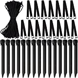 31pcs Tree Stake Kits,15pcs Black Tree Stakes+15pcs Tree Straps+157.48 In Strong Rope Young Trees Anchoring Kits Protect Against Wind,for Sapling Straight Up Outdoor Garden Yard Plant Fix Stump Kit