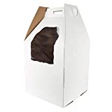 Spec101 Disposable Cake Carrier with Window 10pk - 16 x 16 x 18in Tall Cake Boxes with Window, Box Tiered Cake Box Set