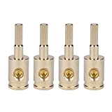 Amp Input Reducer 4pcs 4 Gauge to 8 Gauge Wire Reducer Power/Ground Input Reducer Adapter Brass with Gold Plated