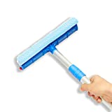 New Spong 2-in-1 Multi-Purpose Glass Cleaning Squeegee Wiper Dual Side Blade Rubber & Sponge 10 with Extendable Handle