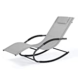 Mansion Home Pool Chairs, Lounge Chairs for Outside Pool & Patio & Lawn, Patio Lounge Chair with Detachable Pillow, Light Grey