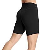 Aoxjox Trinity Workout Biker Shorts for Women Tummy Control High Waisted Exercise Athletic Gym Running Yoga Shorts 6" (Black, Large)