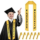 8 Pieces Kindergarten Graduation Sash Graduation Stole Satin Printed with Graduation Cap and Scroll for Kids (Yellow)