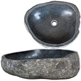 vidaXL Basin River Stone Oval Washbowl Bowl Sink Washroom Basin Multi Sizes