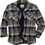 Legendary Whitetails Men's Big & Tall Deer Camp Fleece Lined Flannel Shirt Jacket, Nightshade Plaid Berber, XX-Large Tall