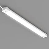 Plug and Play Linkable Waterproof LED Tube Light 2FT 18W 5000K with Switch Cord Easy Installed on Ceiling or Wall Without Wiring for LED Garage Light Under Cabinet Light LED Shop Light (2FT)